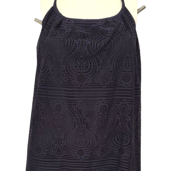 LOFT Plus Size Navy Blue Lace Sleeveless Blouse Womens Size 24 Tank Dressy - Picture 4 of 9